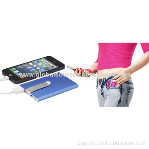 Power Clip Power Bank with 3,000mAh Capacity, Portable, Logo Printing